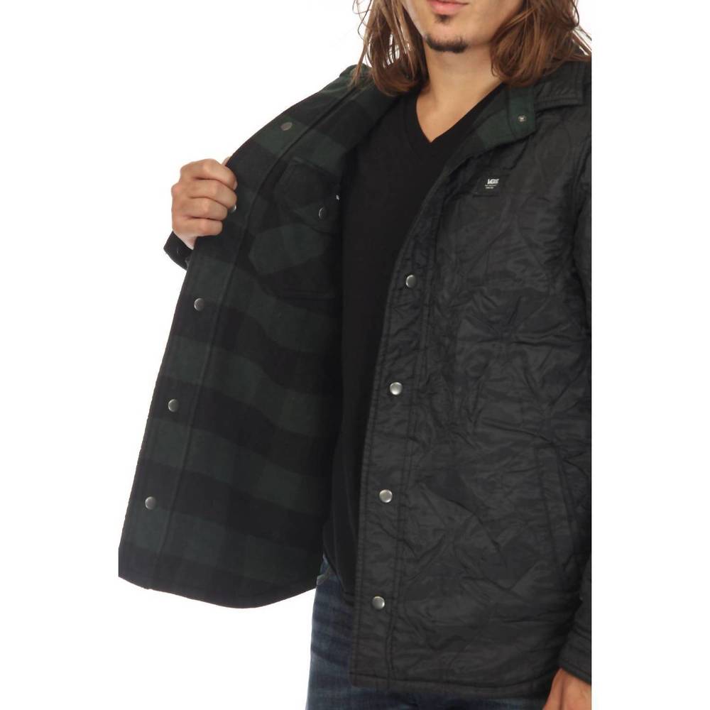 NEW VANS reversible flannel chore coat jacket in green/black plaid - Picture 8 of 9